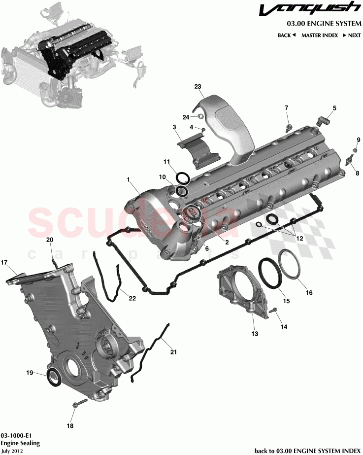 Engine Sealing of Aston Martin Aston Martin Vanquish (2012+)