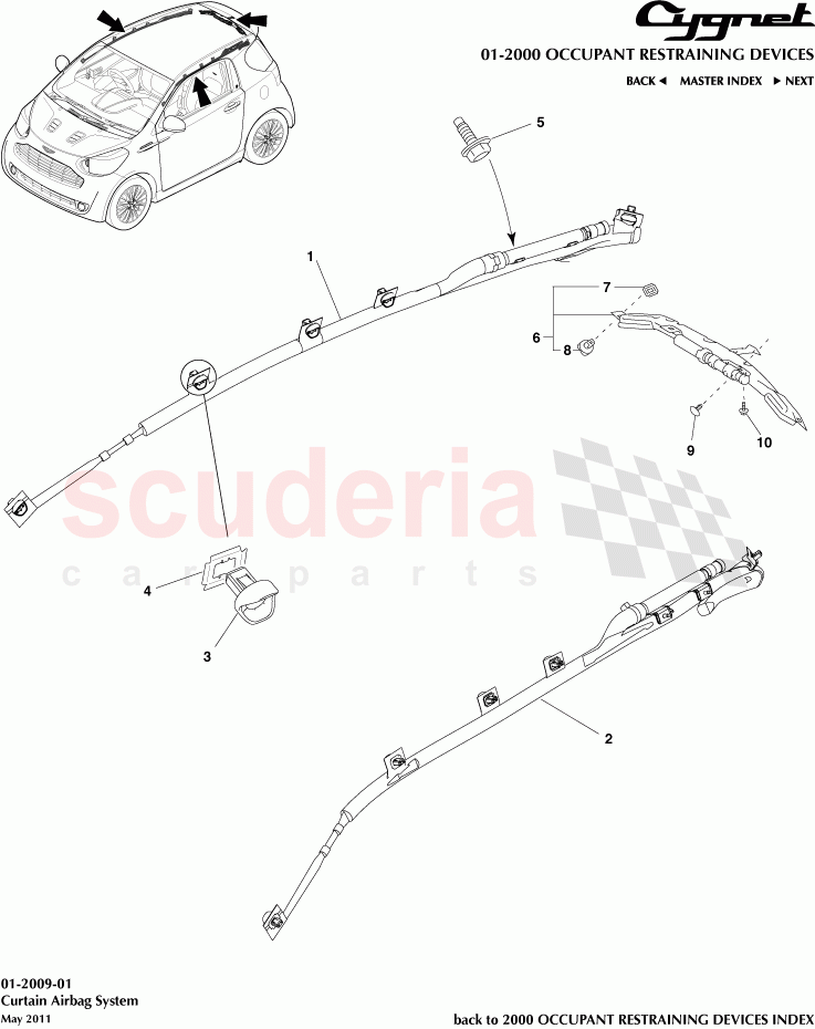 Curtain Airbag System of Aston Martin Aston Martin Cygnet