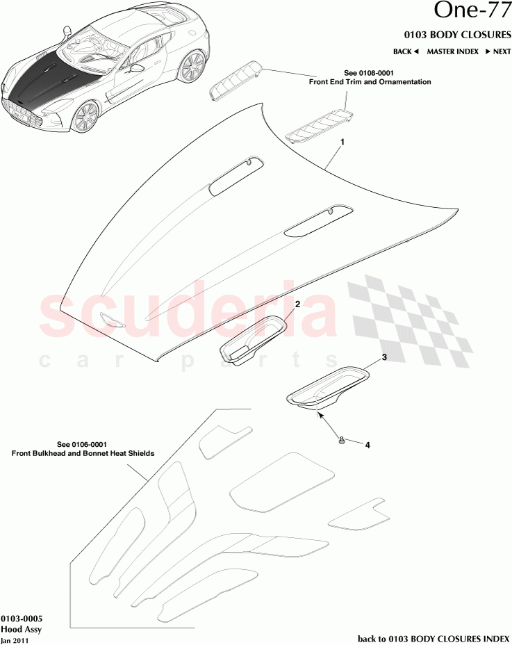 Hood Assembly of Aston Martin Aston Martin One-77