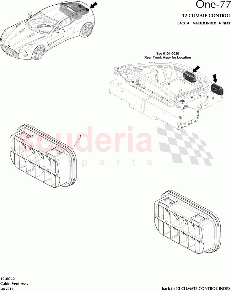 Cabin Vent Assembly of Aston Martin Aston Martin One-77