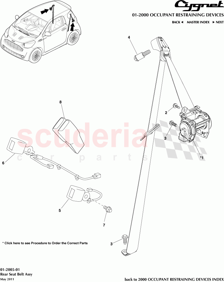 Rear Seat Belt Assembly of Aston Martin Aston Martin Cygnet