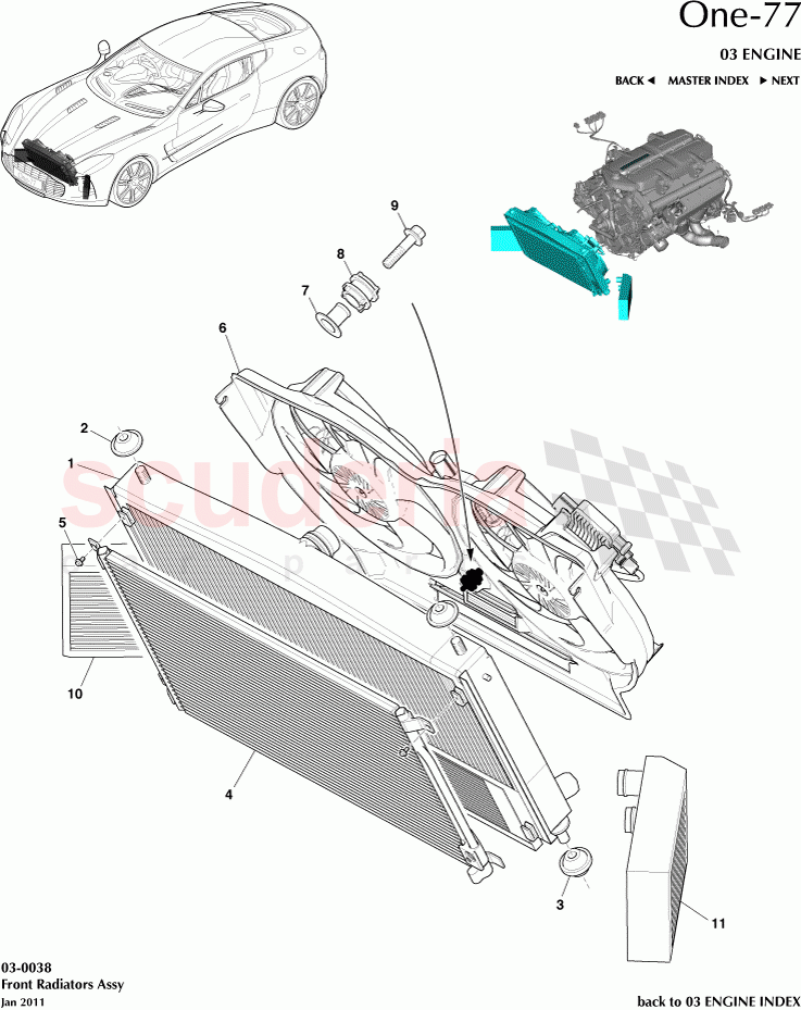 Front Radiators Assembly of Aston Martin Aston Martin One-77