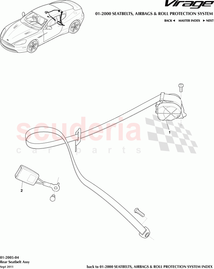 Rear Seatbelt Assembly of Aston Martin Aston Martin Virage