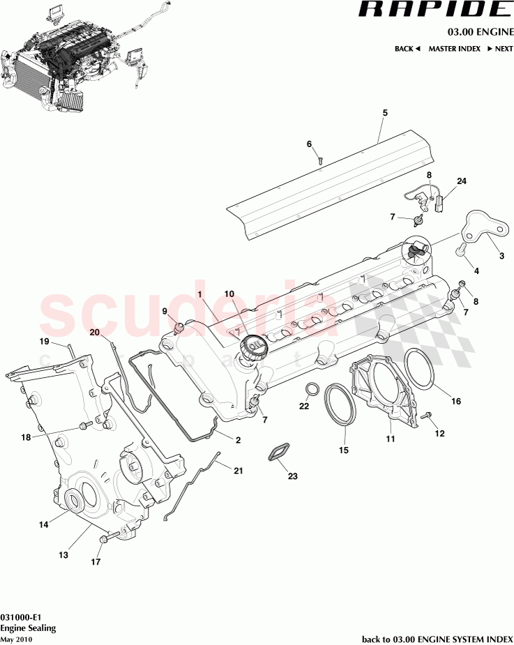 Engine Sealing of Aston Martin Aston Martin Rapide