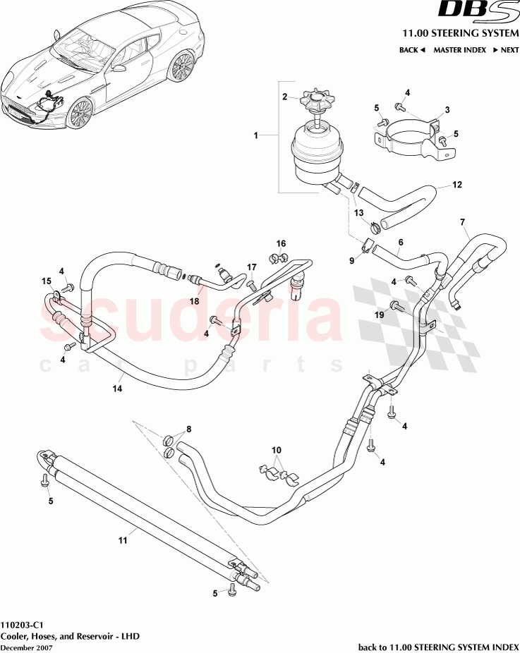 Cooler, Hoses and Reservoir (LHD) of Aston Martin Aston Martin DBS V12