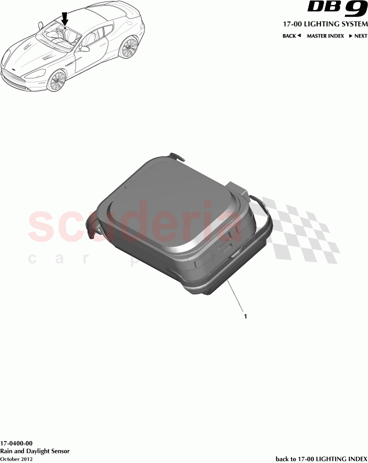 Rain and Daylight Sensor of Aston Martin Aston Martin DB9 (2013-2016)