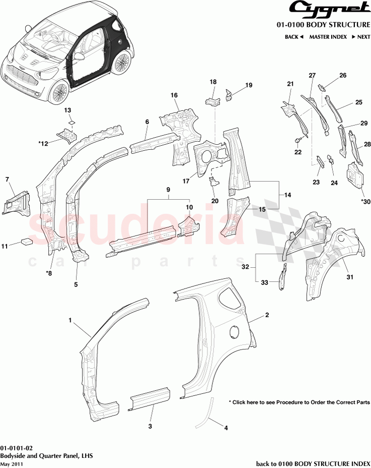 Bodyside and Quarter Panel, LHS of Aston Martin Aston Martin Cygnet