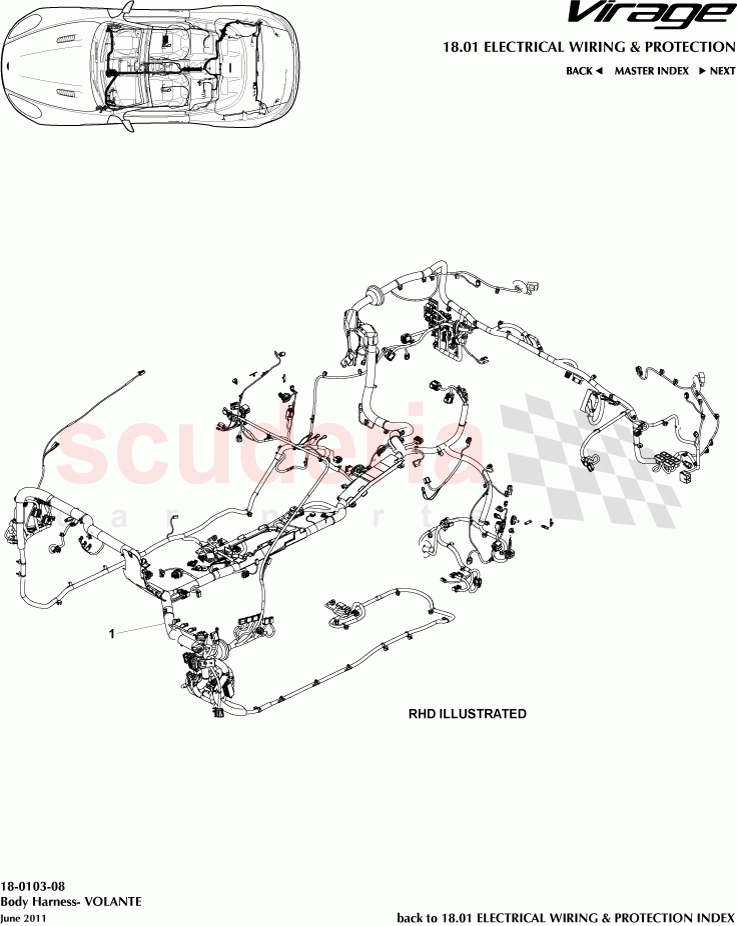 Body Harness (Volante) of Aston Martin Aston Martin Virage