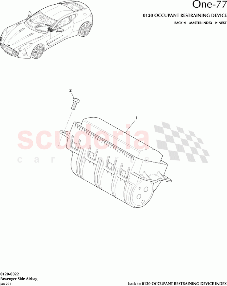 Passenger Side Airbag of Aston Martin Aston Martin One-77