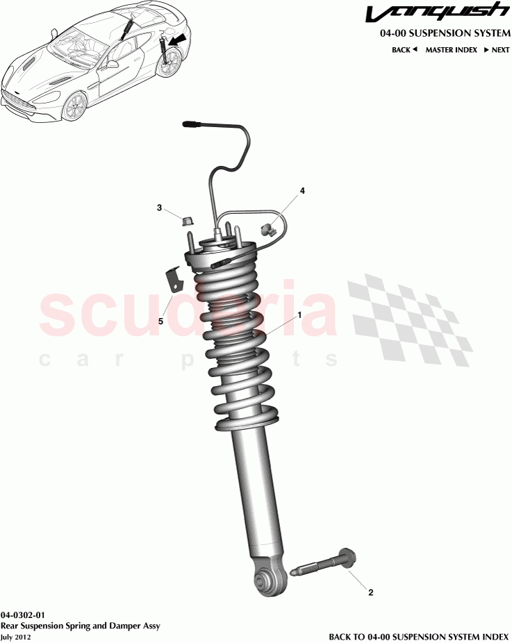 Rear Suspension Spring and Damper Assembly of Aston Martin Aston Martin Vanquish (2012+)