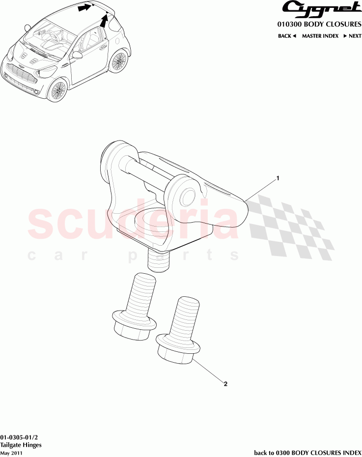 Tailgate Hinges of Aston Martin Aston Martin Cygnet