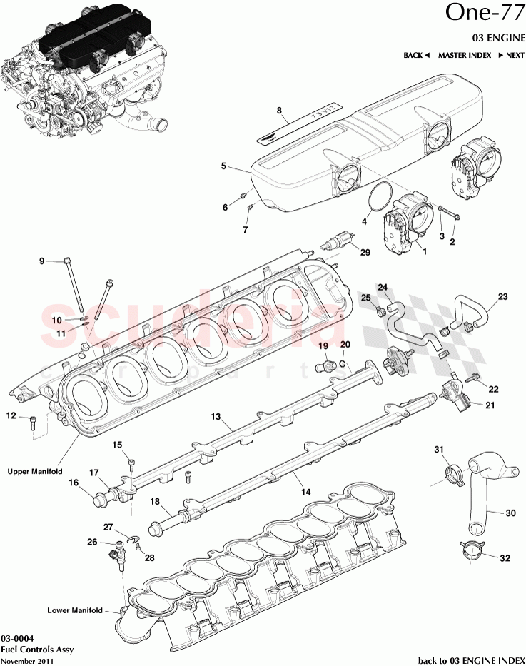 Fuel Controls Assembly of Aston Martin Aston Martin One-77