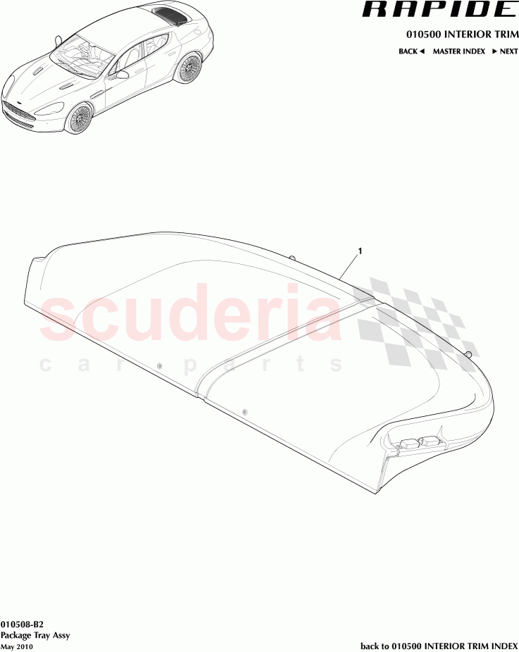 Package Tray Assembly of Aston Martin Aston Martin Rapide