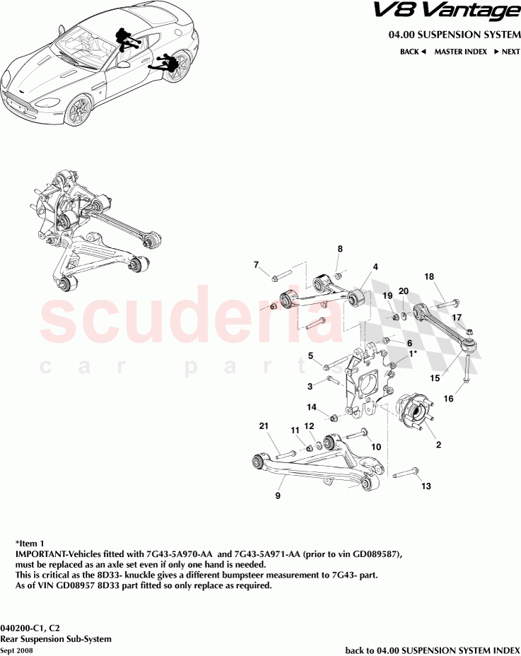 Rear Suspension Subsystem of Aston Martin Aston Martin V8 Vantage