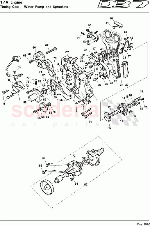 Timing Case - Water Pump and Sprockets of Aston Martin Aston Martin DB7 (1997)