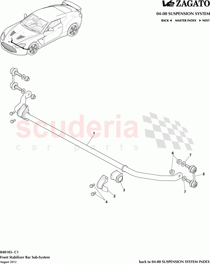 Front Stabilizer Bar Sub-System of Aston Martin Aston Martin V12 Zagato