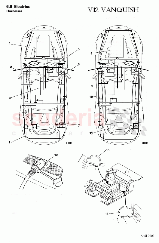 Harnesses of Aston Martin Aston Martin Vanquish (2001-2007)