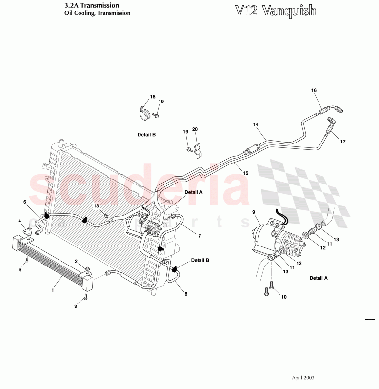 Oil Cooling Transmission of Aston Martin Aston Martin Vanquish (2001-2007)