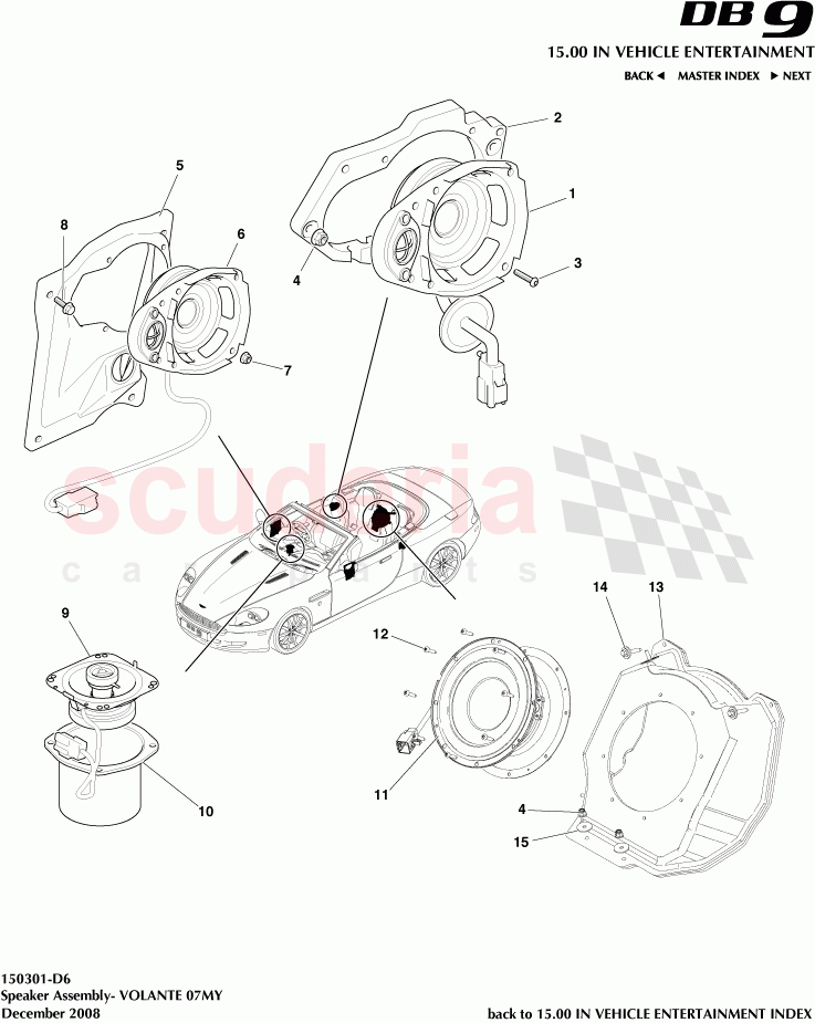 Speaker Assembly (Volante) (2007) of Aston Martin Aston Martin DB9 (2004-2012)