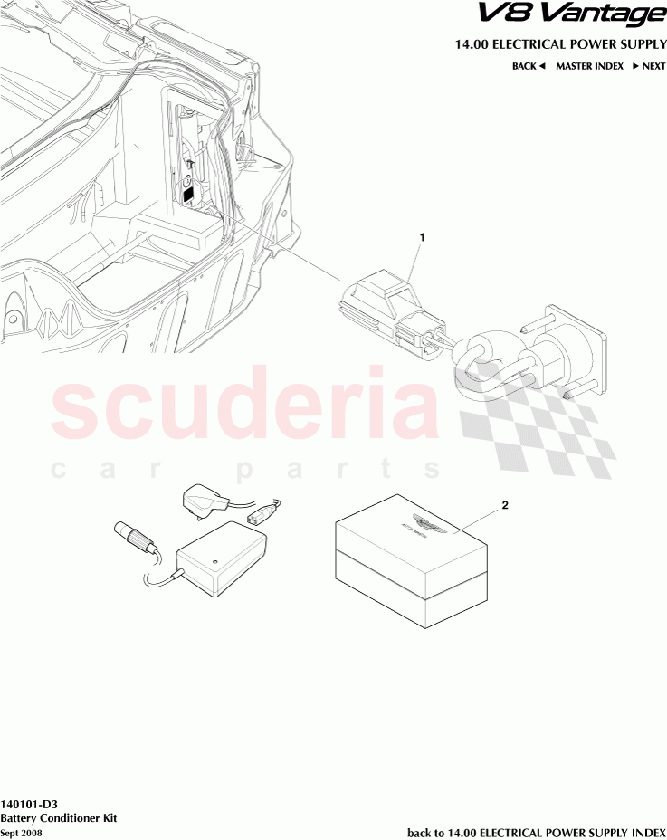 Battery Conditioner Kit of Aston Martin Aston Martin V8 Vantage
