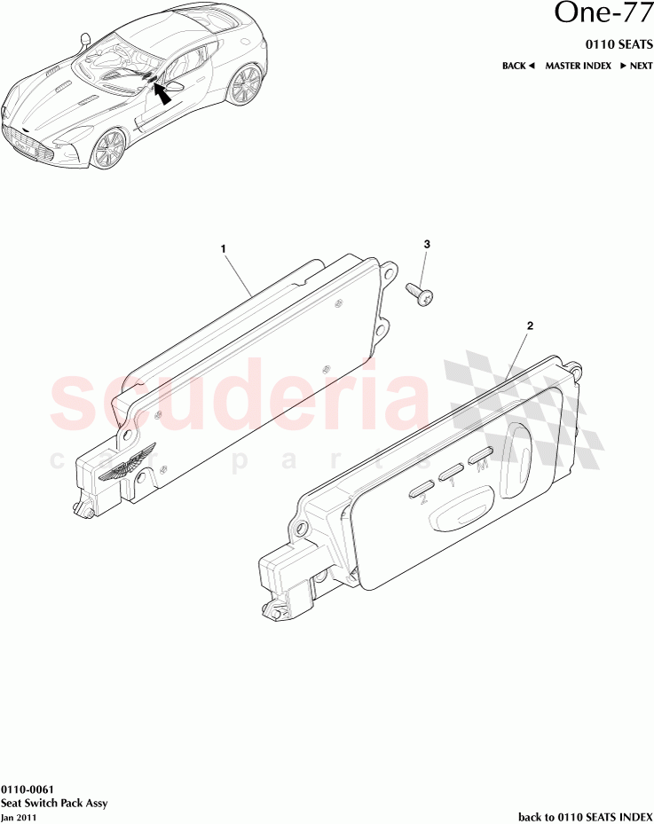 Seat Switch Pack Assembly of Aston Martin Aston Martin One-77