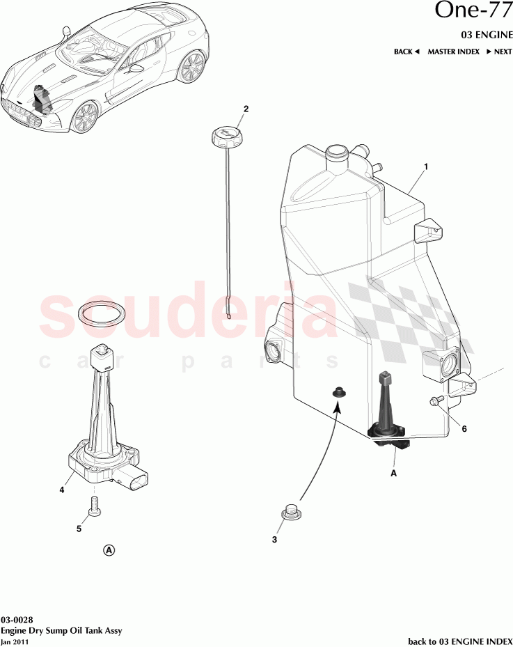 Engine Dry Sump Oil Tank Assembly of Aston Martin Aston Martin One-77