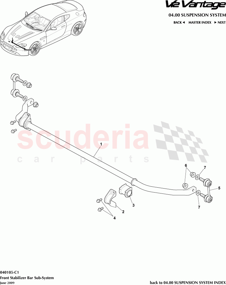 Front Stabilizer Bar Subsystem of Aston Martin Aston Martin V12 Vantage