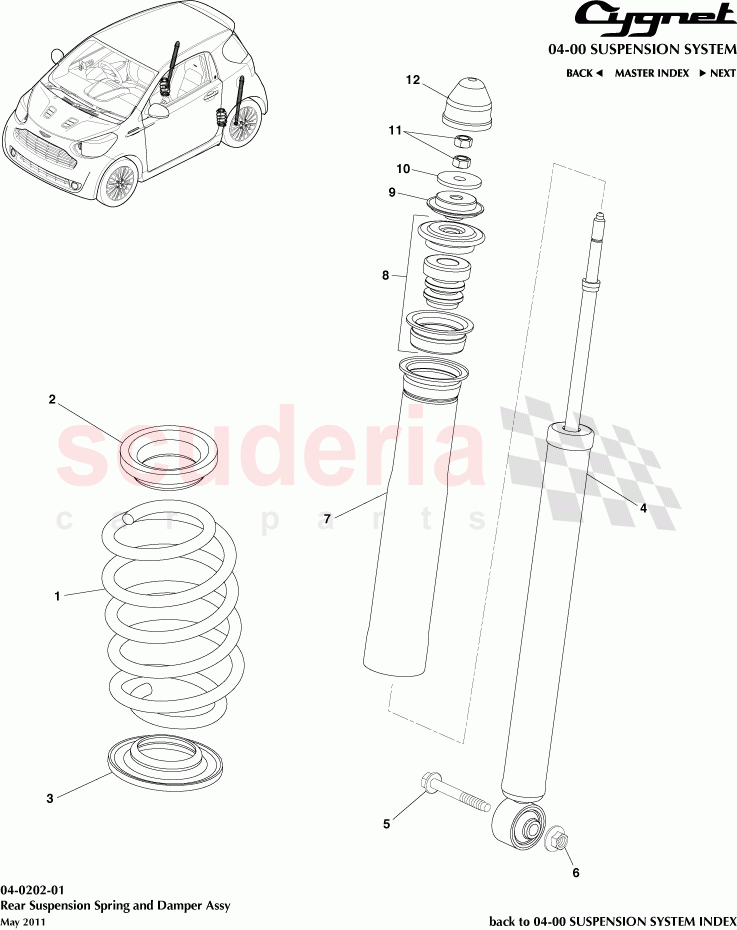 Rear Suspension Spring and Damper Assembly of Aston Martin Aston Martin Cygnet