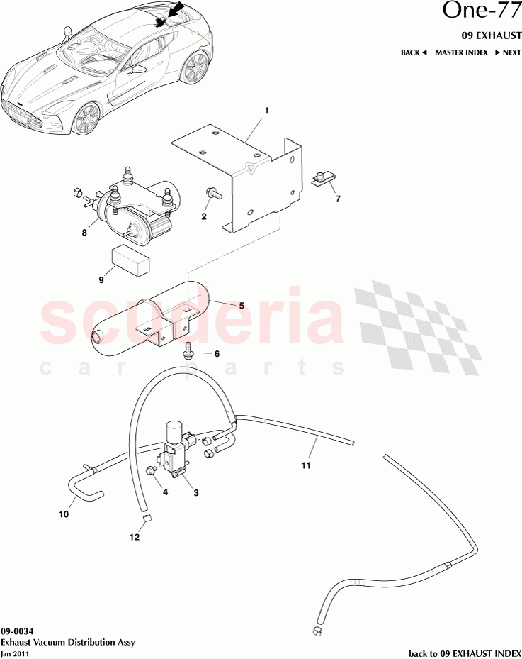 Exhaust Vacuum Distribution Assembly of Aston Martin Aston Martin One-77