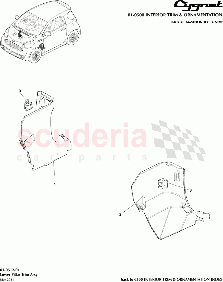 Lower Pillar Trim Assembly of Aston Martin Aston Martin Cygnet