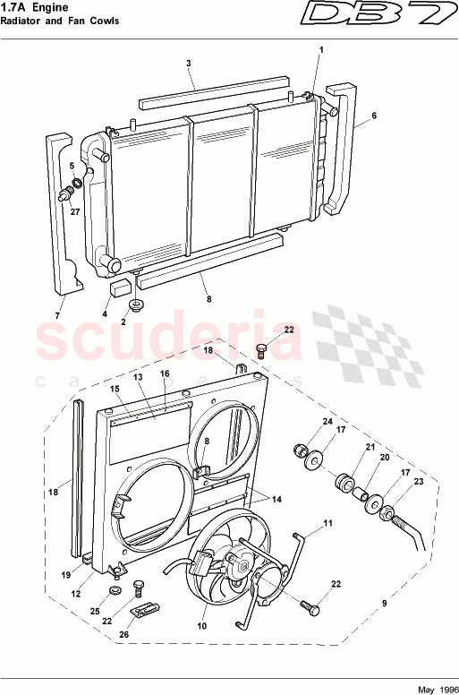 Radiator and Fan Cowls of Aston Martin Aston Martin DB7 (1997)