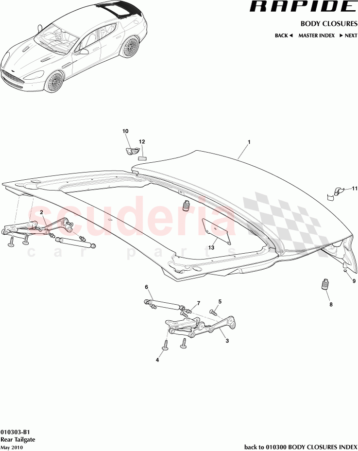Rear Tailgate of Aston Martin Aston Martin Rapide