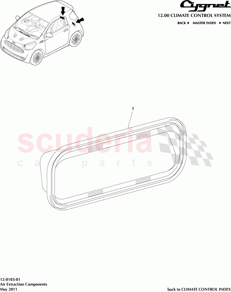 Air Extraction Components of Aston Martin Aston Martin Cygnet