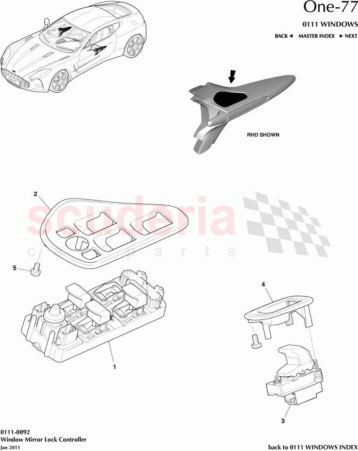 Window Mirror Lock Controller of Aston Martin Aston Martin One-77