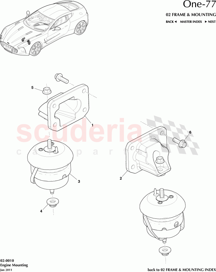 Engine Mounting of Aston Martin Aston Martin One-77