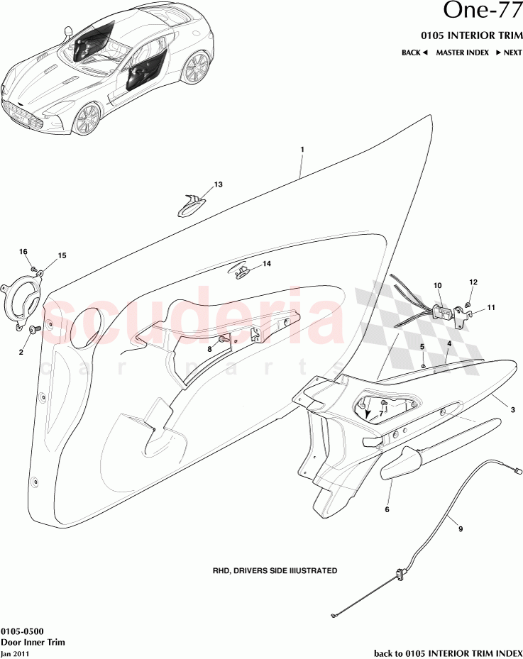 Door Inner Trim of Aston Martin Aston Martin One-77