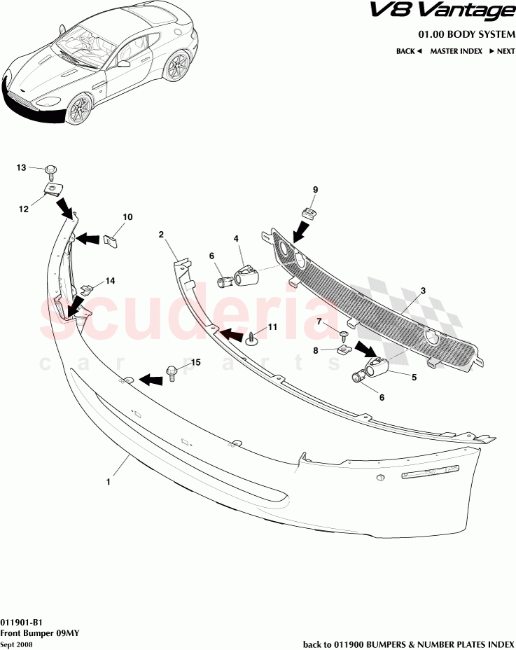 Front Bumper (2009) of Aston Martin Aston Martin V8 Vantage