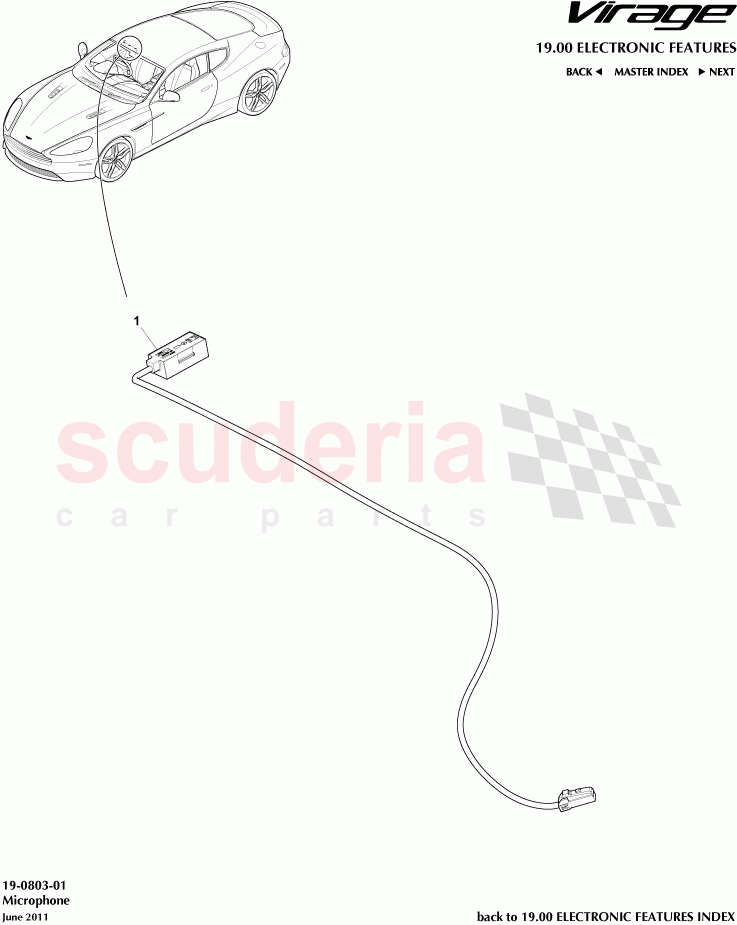 Microphone of Aston Martin Aston Martin Virage