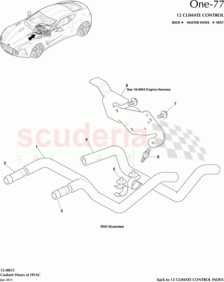 Coolant Hoses at HVAC of Aston Martin Aston Martin One-77