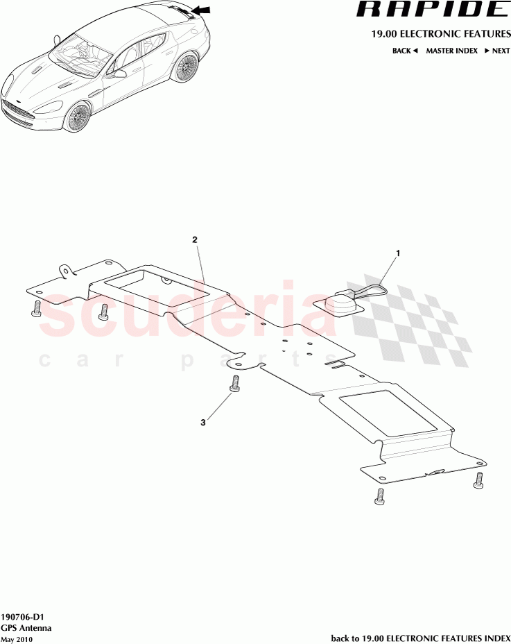 GPS Antenna of Aston Martin Aston Martin Rapide