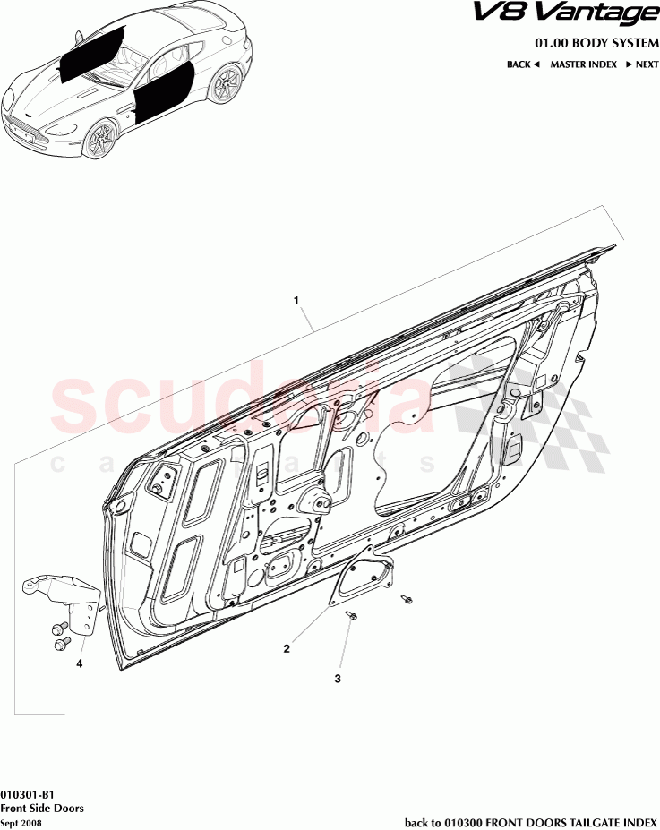 Front Side Doors of Aston Martin Aston Martin V8 Vantage