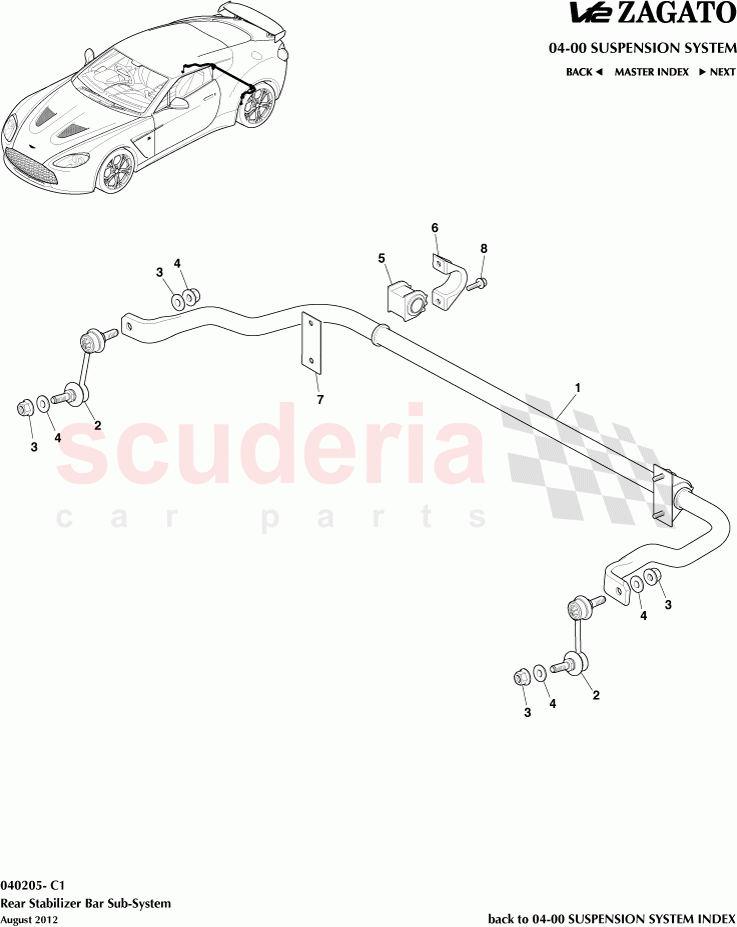 Rear Stabilizer Bar Sub-System of Aston Martin Aston Martin V12 Zagato