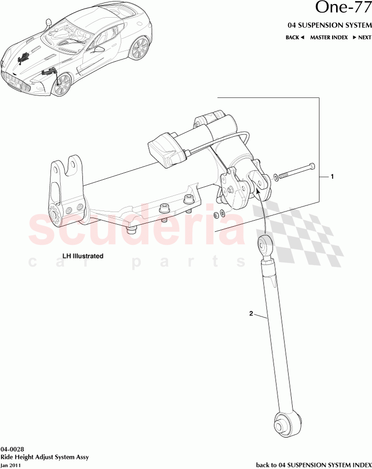 Ride Height Adjust System Assembly of Aston Martin Aston Martin One-77