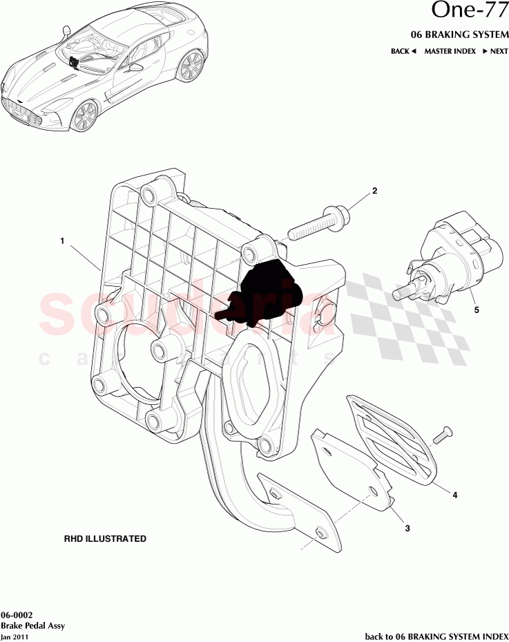 Brake Pedal Assembly of Aston Martin Aston Martin One-77