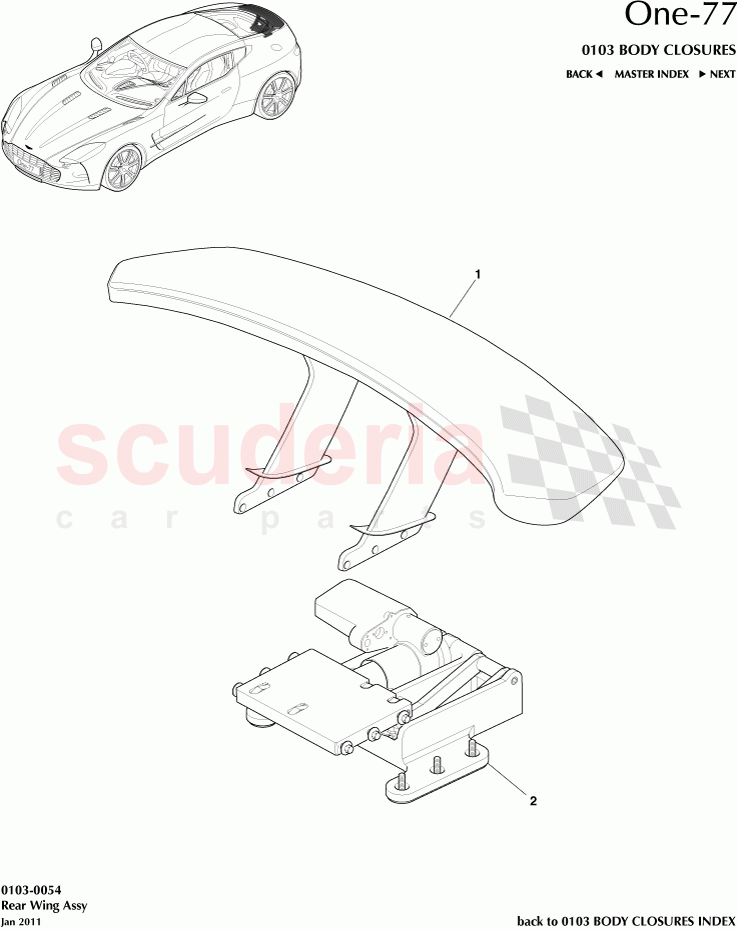 Rear Wing Assembly of Aston Martin Aston Martin One-77