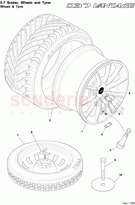 Wheels and Tyres of Aston Martin Aston Martin DB7 Vantage