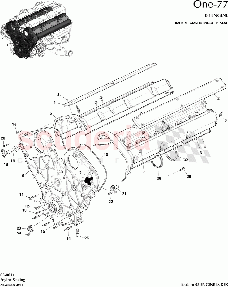 Engine Sealing of Aston Martin Aston Martin One-77