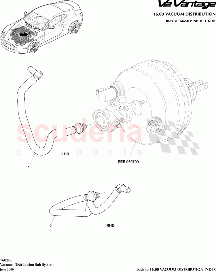 Vacuum Distribution Sub System of Aston Martin Aston Martin V12 Vantage