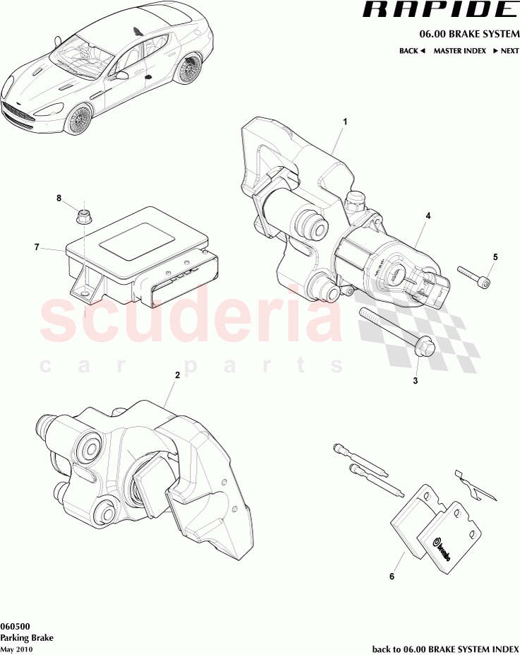 Parking Brake of Aston Martin Aston Martin Rapide