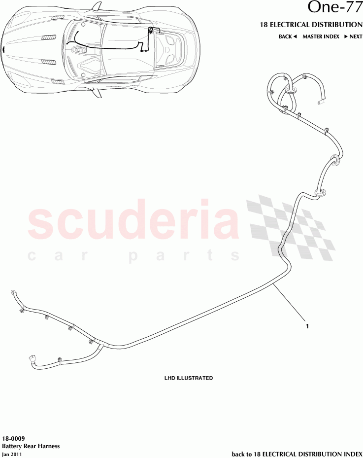 Battery Rear Harness of Aston Martin Aston Martin One-77